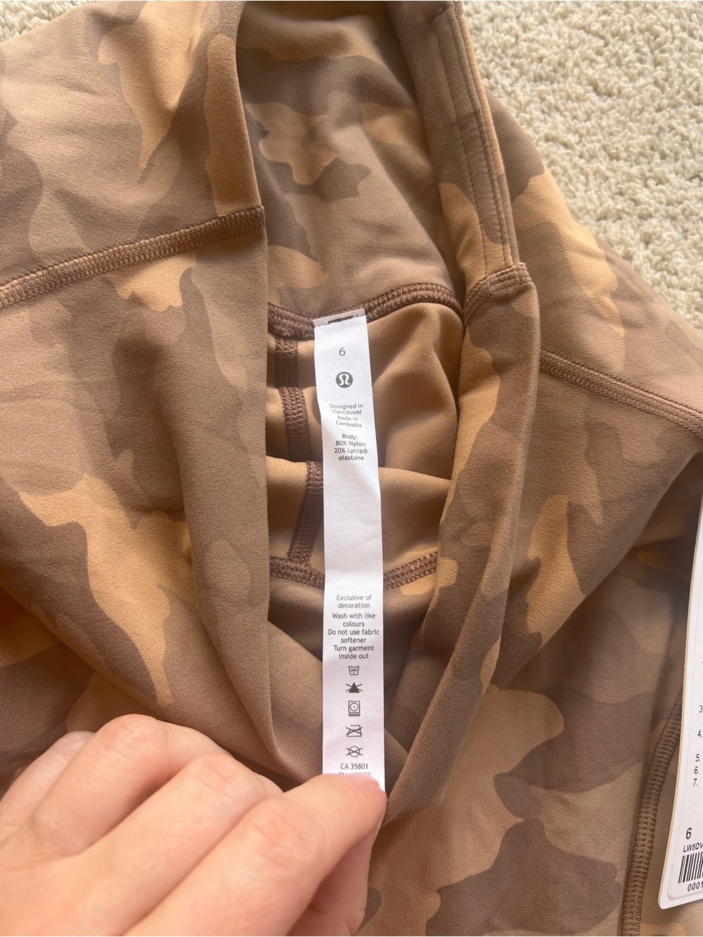 Lululemon Align High-Rise Pant Leggings with Pockets 25" Camo Beige Multi size 6 - Picture 7 of 9
